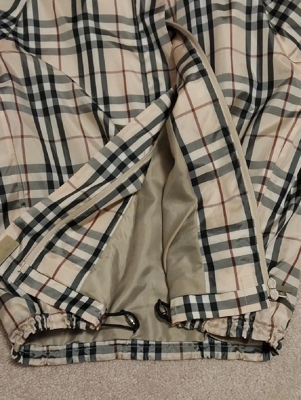 AUTHENTICATED BURBERRY CHECK PLAID LIGHTWEIGHT JACKET WINDBREAKER - Picture 13 of 13
